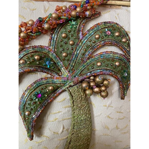 Mary Frances Vintage Palm Tree Beaded Handbag – Rare Tropical Accessory - Picture 2 of 16